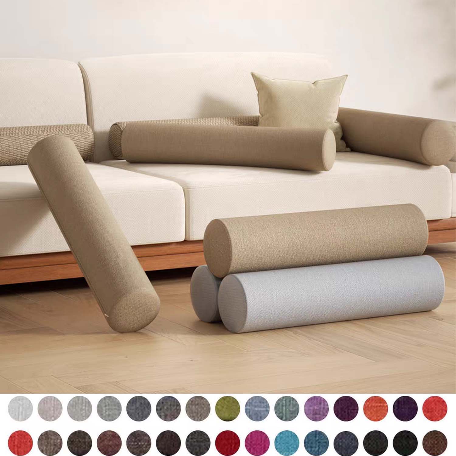 Bolster Cushion Round - Travesseiro de rolo de espuma para