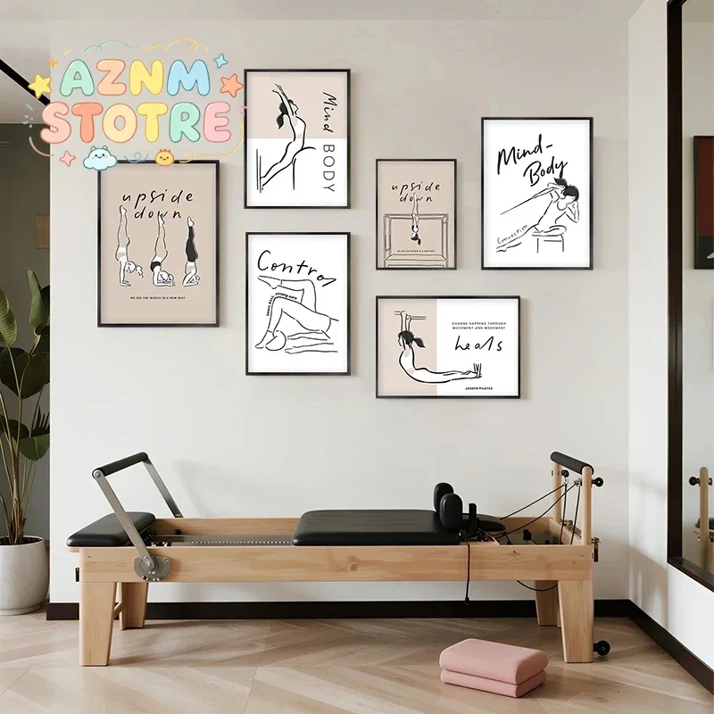 Pilates Yoga Movement - Pôsteres de Pilates: Arte Moderna Minimalista