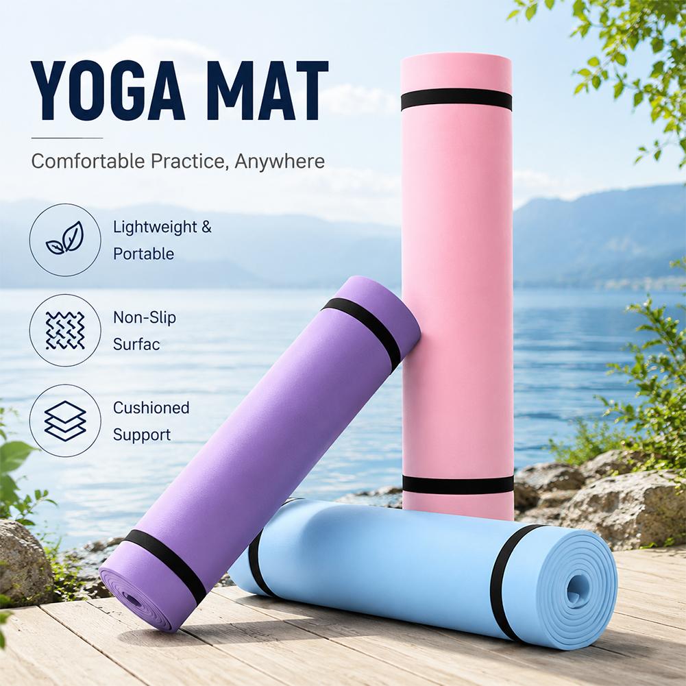 Pilates Yoga Mat - Tapete de ioga grosso antiderrapante, tapete