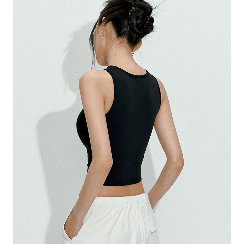 Pilates Yoga Or - Colete esportivo feminino tipo halter, top