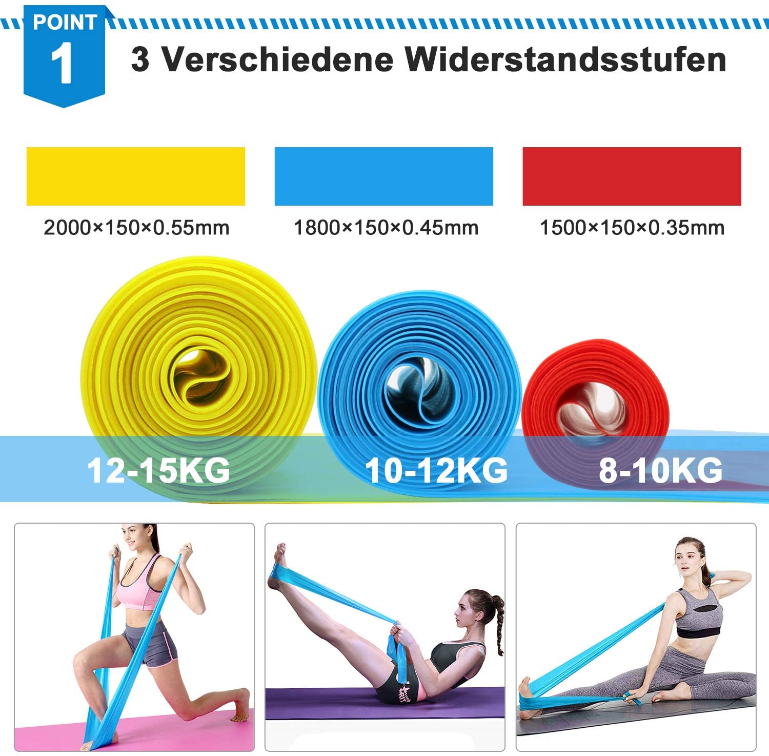 Faixas elásticas de fitness, 3 - Pilates Yoga Bar avaliação e preço