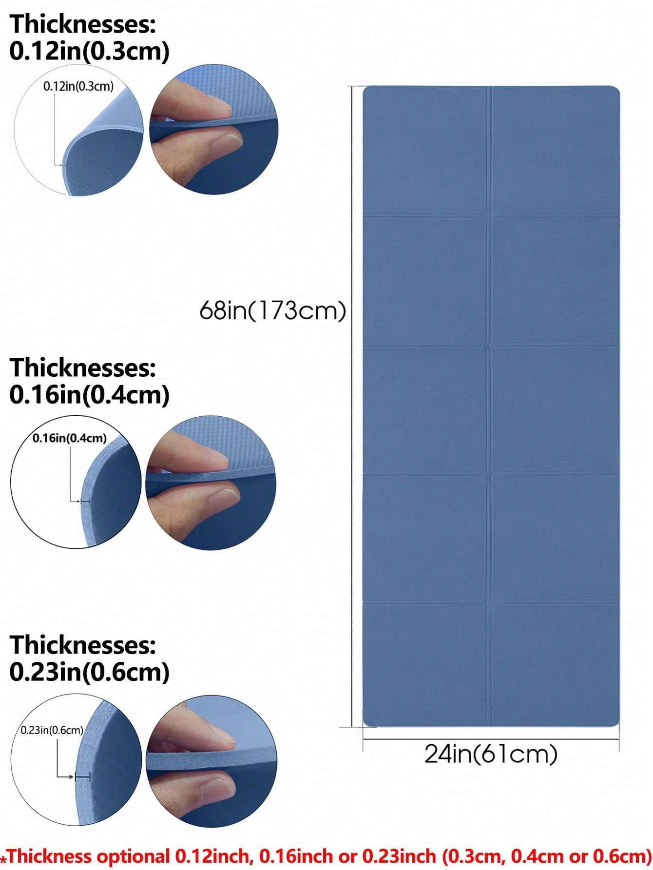 Tapete de yoga dobrável azul e - Pilates Yoga Mat avaliação e preço