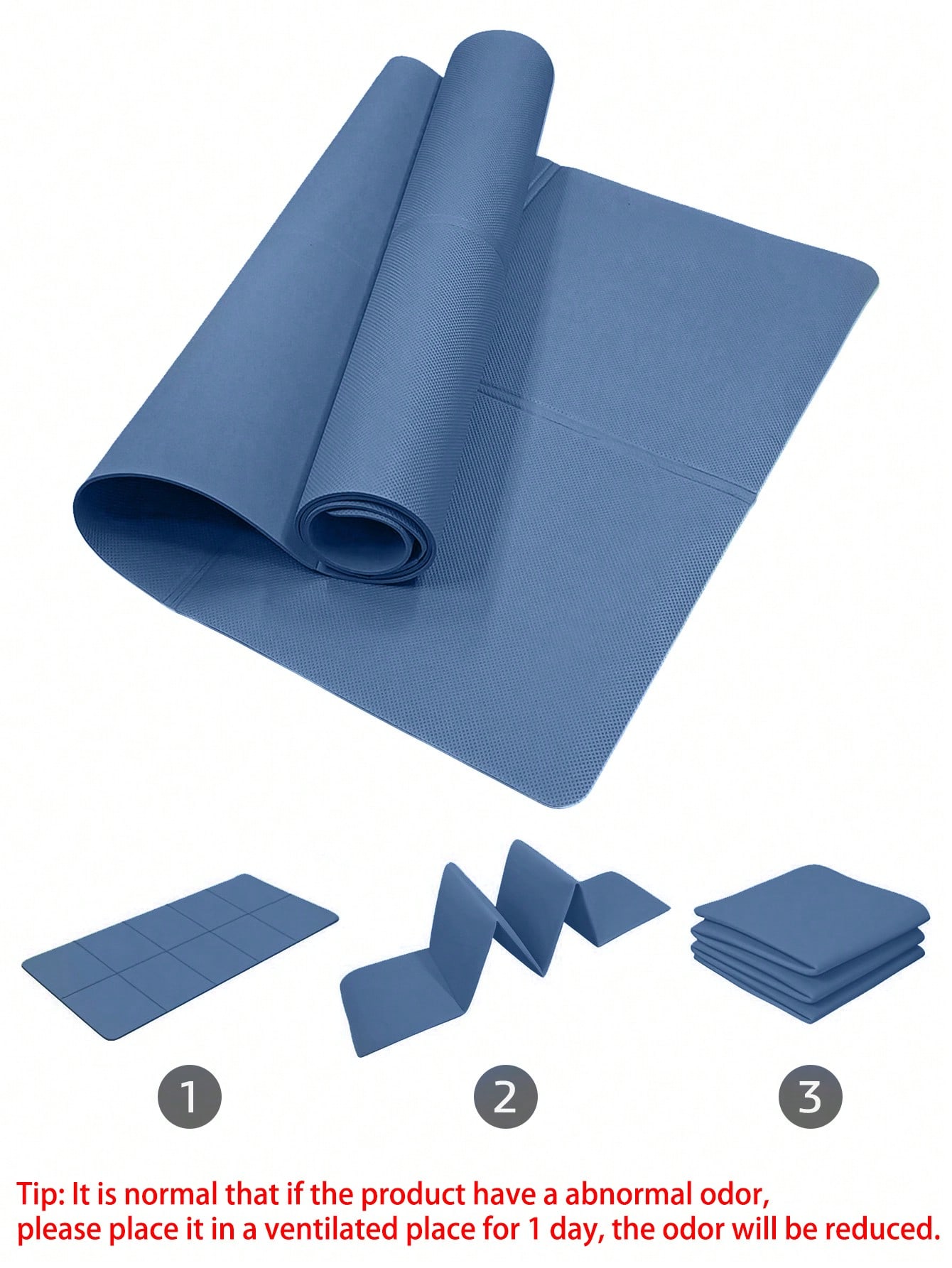 Tapete de yoga dobrável azul e - Pilates Yoga Mat avaliação e preço